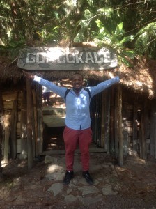 West Papuan refugee Danny back home in Wamena at a cave he used to walk around as a child.