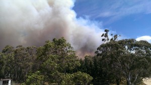 Smoke from the fire at Yanderra