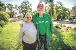 Glenn Olney, the leader of the Doonside street team from Hillsong has been visiting people like Rosemary (left) for 13 years. 