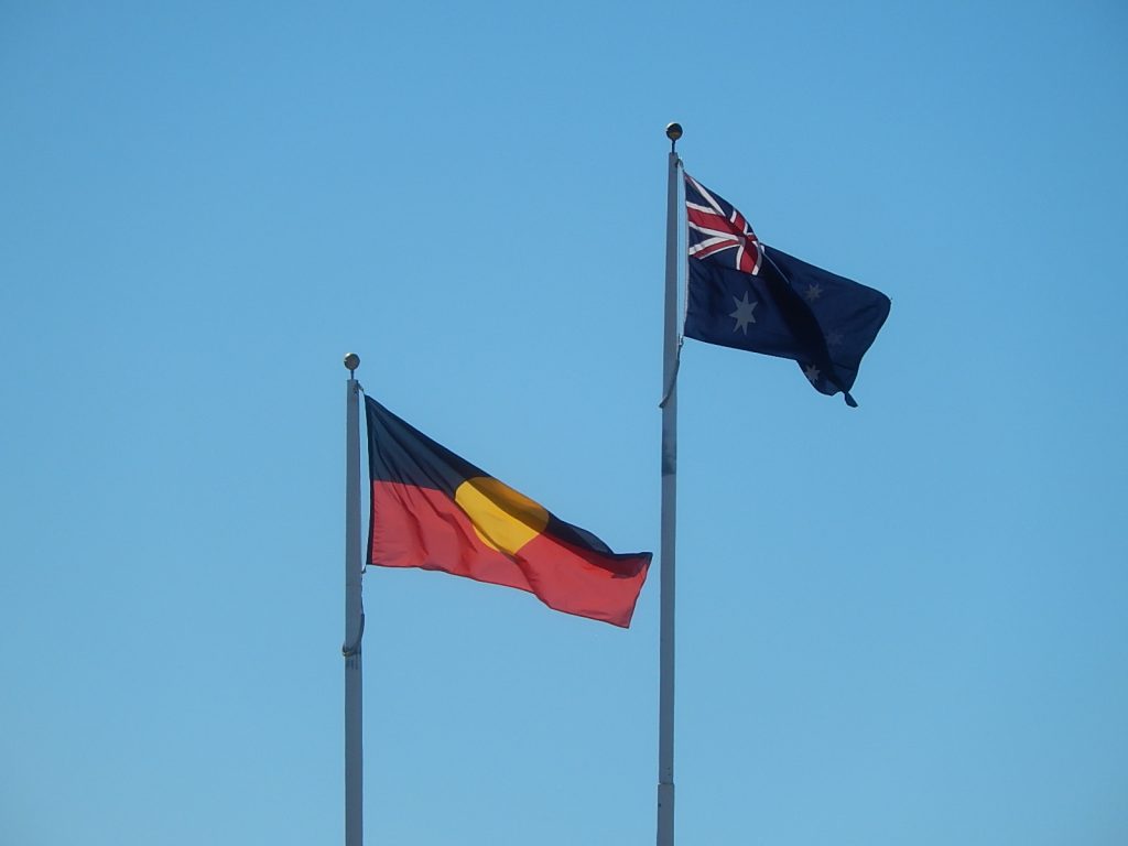 The Australian and Aboriginal flags