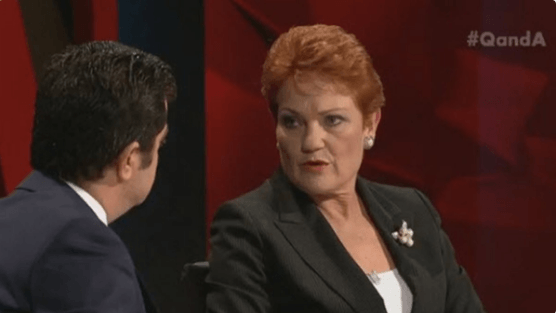 Pauline Hanson appeared on ABC's Q&A programme last night and fielded questions about her stance on Muslims ... and an invitation to dinner.