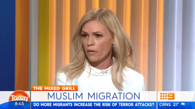 Sonia Kruger has been attacked in the media over comments she made on Channel Nine's 'Today Show' about fearing for her family's safety if Muslim migration is not stopped.