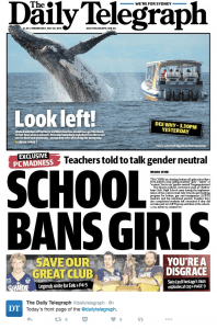 Sydney's The Daily Telegraph front page, Wednesday 20 July