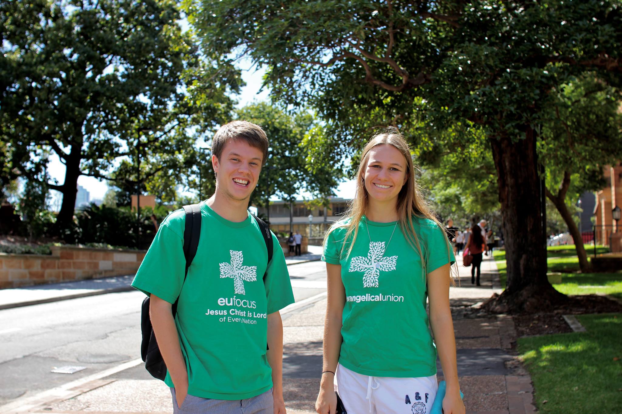Two students from Sydney University's Evangelical Union