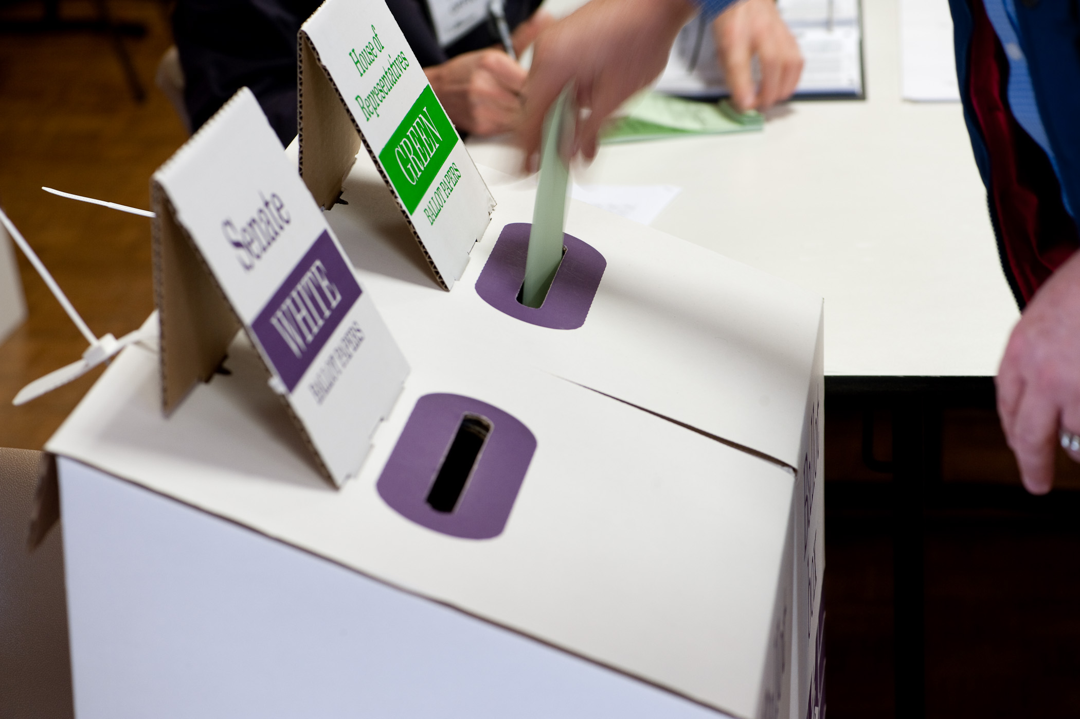 Ballot boxes in Adelaide.