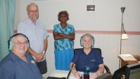 Paul Eckert, rear left, with Dan and Kay Finley and Deborah Burton