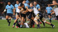 Israel Folau playing for the NSW Waratahs in 2014.