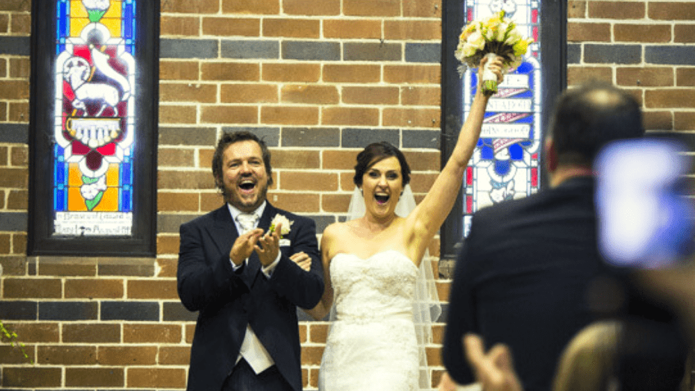 Janice and Paul Hickman on their wedding day